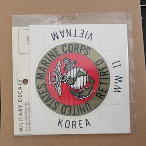 Vintage US MARINE CORPS RETIRED decals (included 1 bumper 1 window)